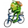 Dekojohnson Dekofigur lustiger Frosch auf Fahrrad