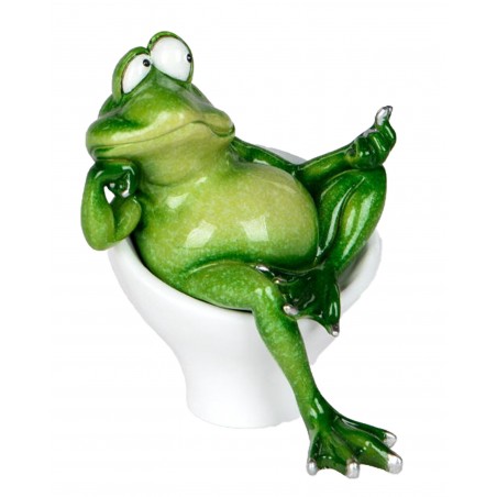 Dekofigur lustiger Frosch im Sessel 12 cm