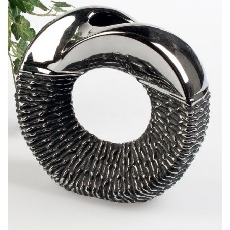formano edle Blumenvase Black Rope aus Keramik, 23 cm