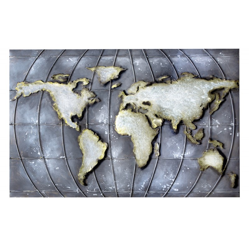 GILDE Metall Bild Planet Earth 3D 120x80x0 cm