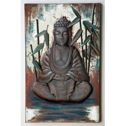 GILDE Metall Bild Asana Buddha 3D 80x120x3 cm