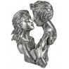 dekojohnson moderne Deko Büste Skulptur Paar Silber 24x29cm