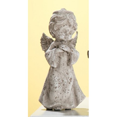 GILDE antike Engelsfigur im Steinlook, 18 cm