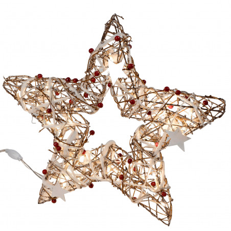 Deko LED Stern stehend mit 40 LED weiße Sternchen Weihnachtsstern 40cm