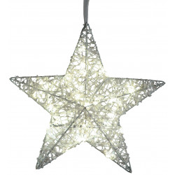 dekojohnson LED Fensterdeko Weihnachten Metall Stern geeistes Acryl