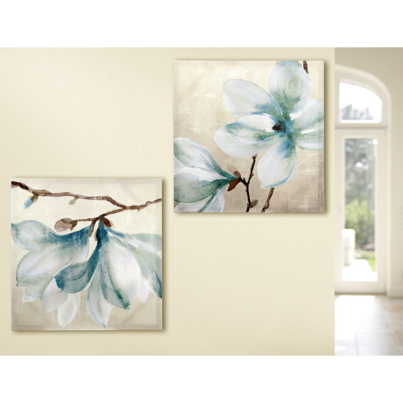 Gilde Bild Gemälde Magnolien 2 Stück 60x60 cm