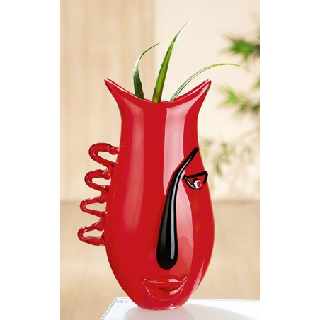 Gilde GlasArt Design Vase Red Vista