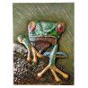 GILDE Metall Bild Watchful Frog 60x80x5 cm