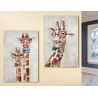 Gilde Gemälde Giraffen mit Brille und Fliege
