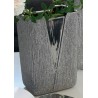 GILDE V Vase aus Keramik modern silber 30x15x11 cm