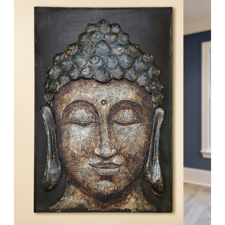 GILDE Metall Bild Buddha Siddhartha