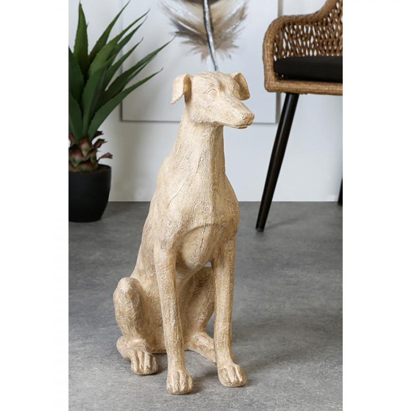 Casablanca Skulptur Windhund Holzoptik sitzend