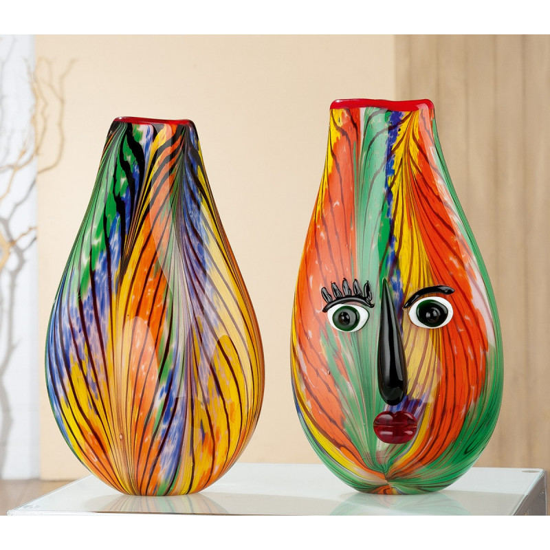 Gilde GlasArt Design Vase Fiori Colori