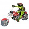 Deko Frosch auf dem Motorrad Biker Figur rot