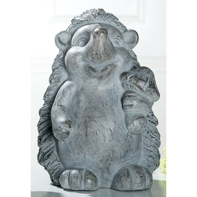 GILDE Dekofigur Igel Ferdi aus Magnesi, antik-grau, stehend, 26x27x39 cm