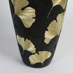 Casablanca Vase Ginkgo schwarz gold