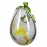 Gilde GlasArt Design Vase Gecko grün weiß