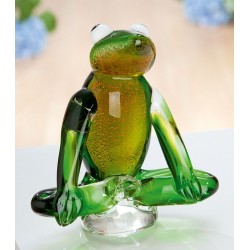 Gilde GlasArt Skulptur Yoga-Frosch