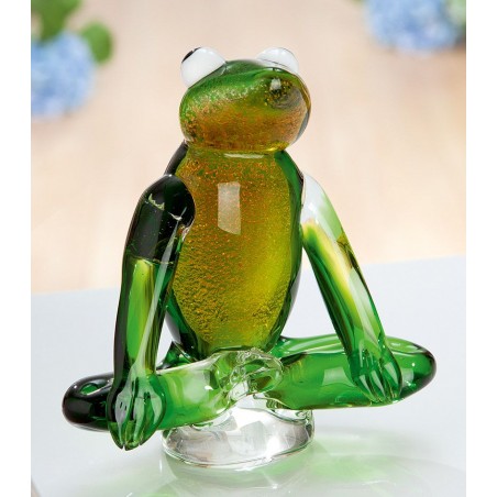 Gilde GlasArt Skulptur Yoga-Frosch
