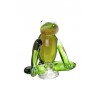 Gilde GlasArt Skulptur Yoga-Frosch grün