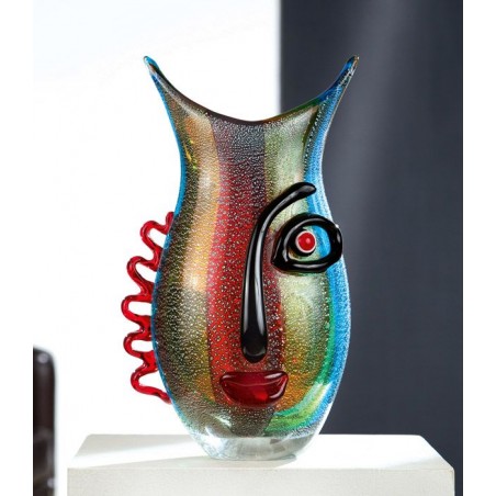 Gilde GlasArt Design Gesichts Vase Vista