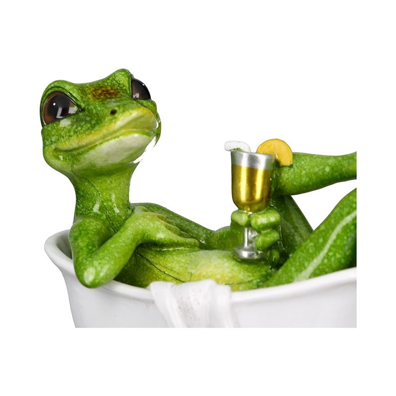 Casablanca Figur Eidechse Lizard in Badewanne mit Cocktail
