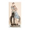 Skulptur Paar Herzbogen Liebespärchen braun beige, 18x12x24 cm