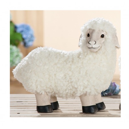 GILDE Dekofigur Schaf stehend mit echt Fell 15x34x29 cm