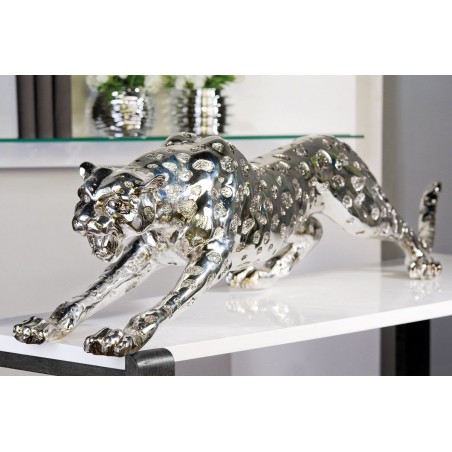 Casablanca Skulptur Gepard silberfarben XXl