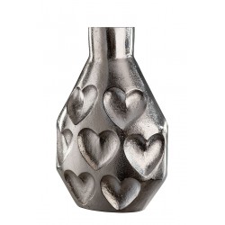 Gilde Aluminium Vase Eros mit Herzmotiv