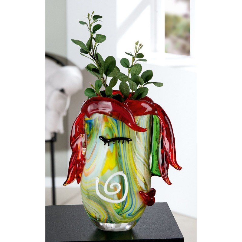 Gilde GlasArt Design Vase Curly