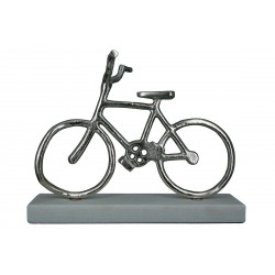 Gilde Skulptur Aluminium Fahrrad auf Base