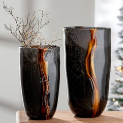 Gilde GlasArt Design Vase Turmalin schwarz