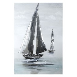Gilde Gemälde Sailing Boat grau silber - 2