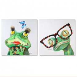 Gilde Bild Frogs mit Brille und Schmetterling 2 Stück - 1