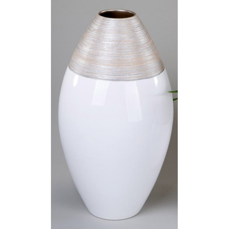 formano Vase champagner creme aus Keramik, 40 cm